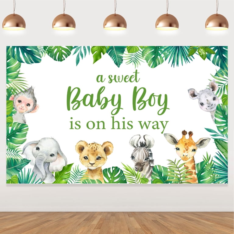 Safari Jungle Baby Shower Bunting Banner - Personalised For Boy Or Girl