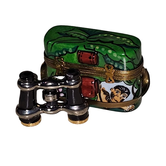 Jungle Africa Binoculars for Safari | Limoges Boutique Limoges Box Porcelain Figurine