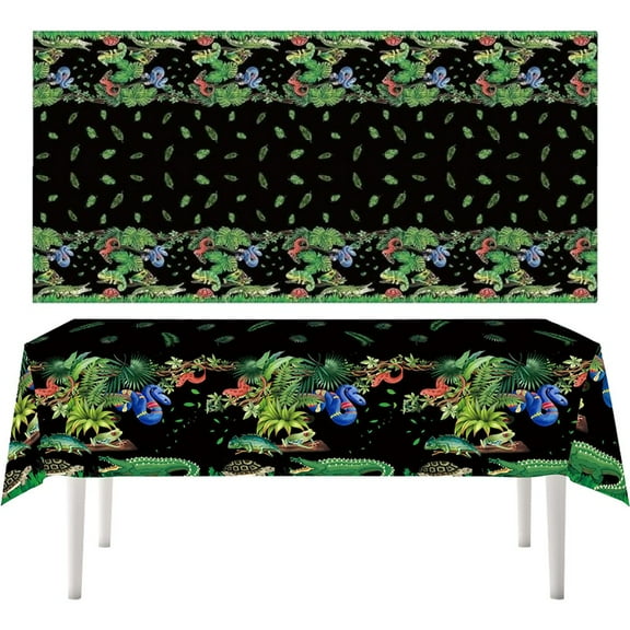 Jungle Safari Tablecloth Reptiles Party Decoration Table Cover Forest Party Table Runner Waterproof Rectangular Table Cover