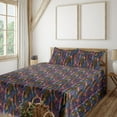 thumbnail image 1 of Ambesonne Jungle Fitted & Flat Sheet with Shams 4 Pcs Set, Zebra with Tropical Leaves, Full, Coral Multicolor, 1 of 1