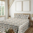 thumbnail image 1 of Ambesonne Jungle Fitted & Flat Sheet with Shams 4 Pcs Set, Wild Nature Deer Tiger Fox, Calking, White Pale Cinnamon, 1 of 5