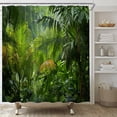 thumbnail image 1 of Jungle Shower Curtain Tropical Rainforest Plam Leaf Forest Tree Nature Summer Fabric Bathroom Decor Set with Plastic hookss,(70" WX70 H), 1 of 4