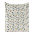 thumbnail image 1 of Jungle Soft Flannel Fleece Blanket, Forest Trees Plants and Wild Animals in Cartoon Style Tropical Climate Nature Print, Cozy Plush for Indoor and Outdoor Use, 50" x 70", Multicolor, by Ambesonne, 1 of 6