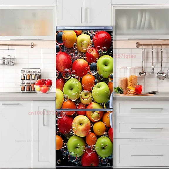 Jungle Stairway Mural Fridge Door Wrap Cover Kitchen Waterproof PVC ration Splash Fruit Refrigerator Door Decals Poster