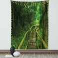 thumbnail image 1 of Jungle Tapestry, Rainforest in Thailand Foliage Greenery Wooden Pathway Trekking Primeval Ancient, Wall Hanging for Bedroom Living Room Dorm Decor, 40W X 60L Inches, Green Brown, by Ambesonne, 1 of 2