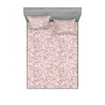 thumbnail image 1 of Jungle Themed Fitted Sheet & Pillow Sham Set, Romantic Autumn Vibes Branch and Berry Pattern with Neutral Colors Boho, Decorative Printed 3 Piece Bedding Decor, Full, Blush Dried Rose, by Ambesonne, 1 of 2