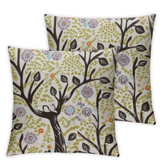 Jungle Throw Pillow Cushion Case, Abstract Wild Nature Forest with Monkey Silhouettes on Exotic Trees, Decorative Square Accent Pillow Cover,Pale Taupe Multicolor