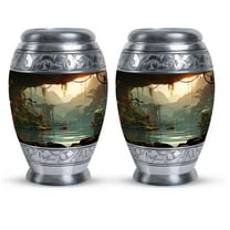 Jungle Twilight Urns For 2 Adults, Cremation Urns For Adult Ashes Men, Burial Urn For Human Ashes, Funeral Urns For Human Ashes Adult - Cremation Companion Urns - Keepsake For Ashes 3inch,2pcs