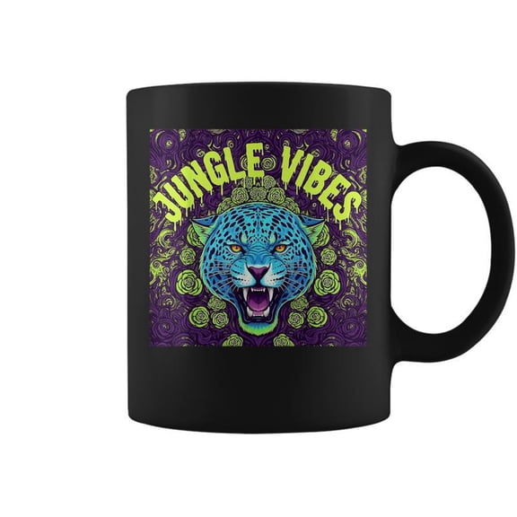 Jungle Vibes Leopard Psychedelic Jungle Animal Coffee Mugs