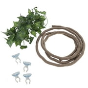 Jungle Vines Artificial Ivy Leaf Pet Habitat Decor with Suckers and Ivy Leaf for Lizard Frogs Snakes and More Reptiles(Green)