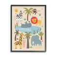 thumbnail image 1 of Jungle Wildlife Animals Safari Animals & Insects Graphic Art Black Framed Art Print Wall Art, 1 of 7
