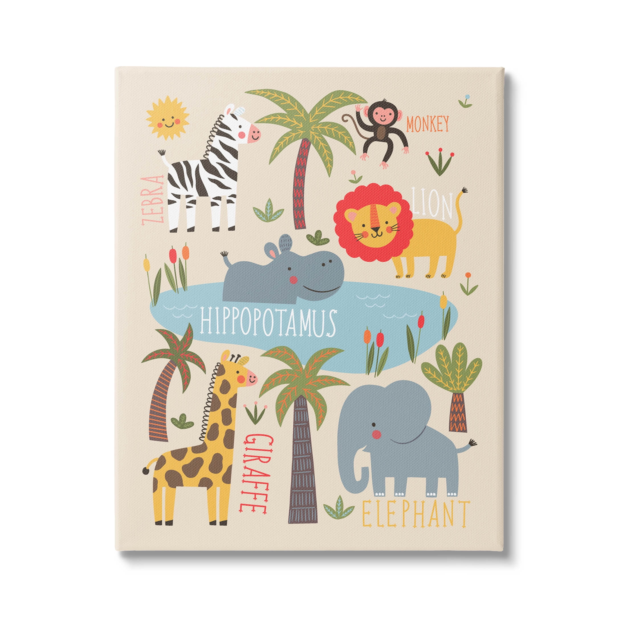 Jungle Wildlife Animals Safari Animals & Insects Graphic Art Gallery Wrapped Canvas Print Wall Art