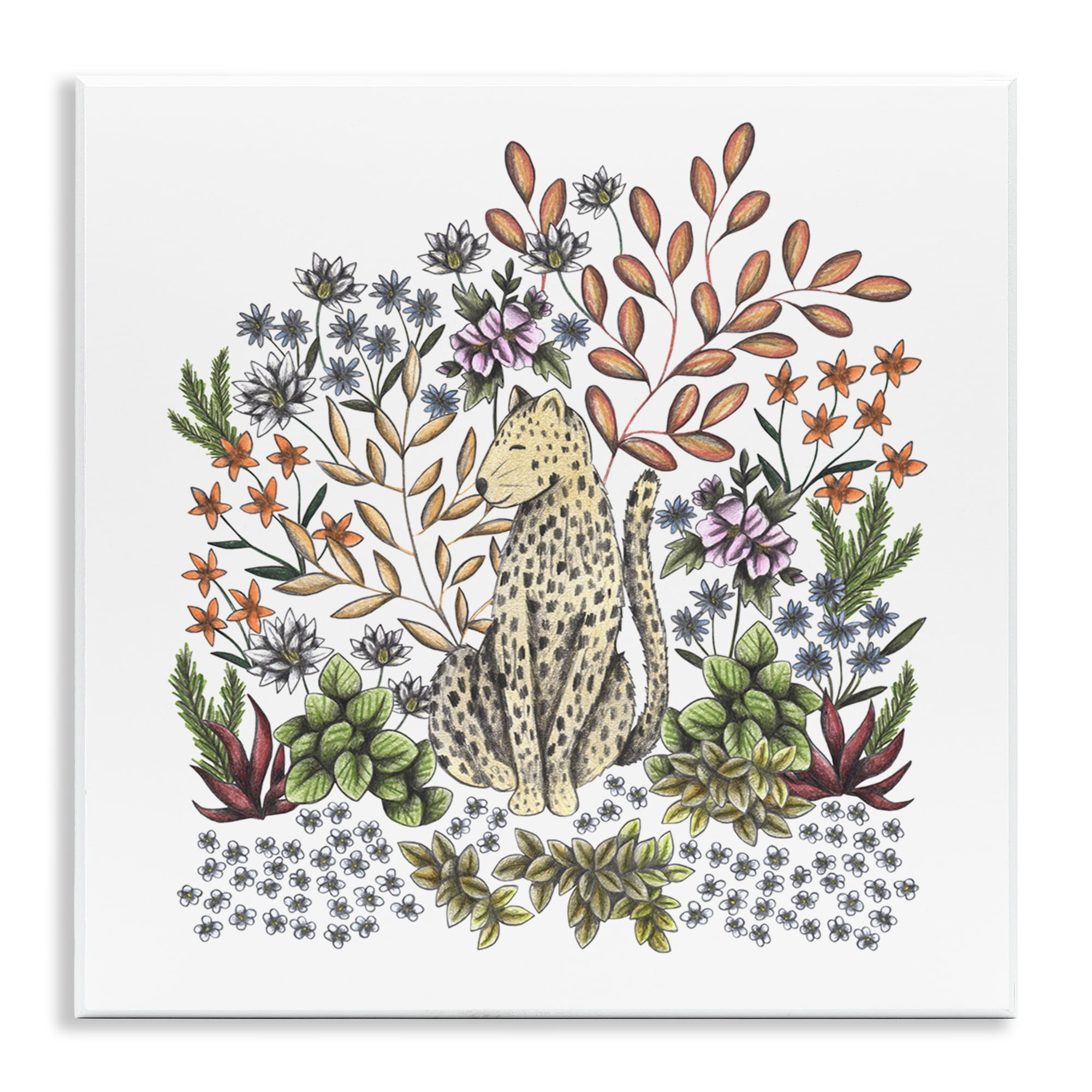 Jungle Wildlife Leopard Wall Plaque Art, design by Cecilia Battaini