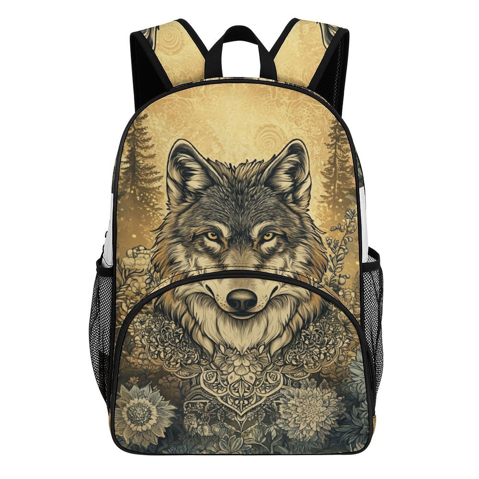 Jungle Wolf Mech Teenage Backpack Middle Students Bookbag Outdoor ...