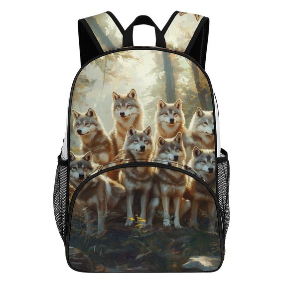 Jungle Wolf Mech Teenage Backpack Middle Students Bookbag Outdoor Daypack
