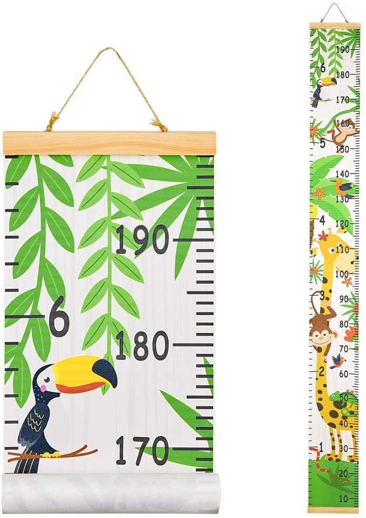 Jungles Height Chart for Kids Zoo Wall Ruler Growth Chart Wood and