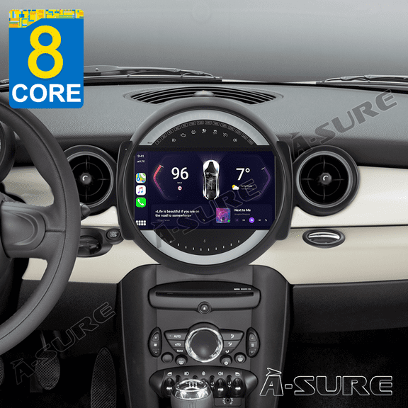 4+64GB Android 14 Car Radio Stereo for BMW Mini Cooper Clubman Hatch/Hardtop Convertible Roadster Coupé, Wireless CarPlay Android Auto 4G LTE GPS Wi-Fi Bluetooth SWC DSP FM RDS