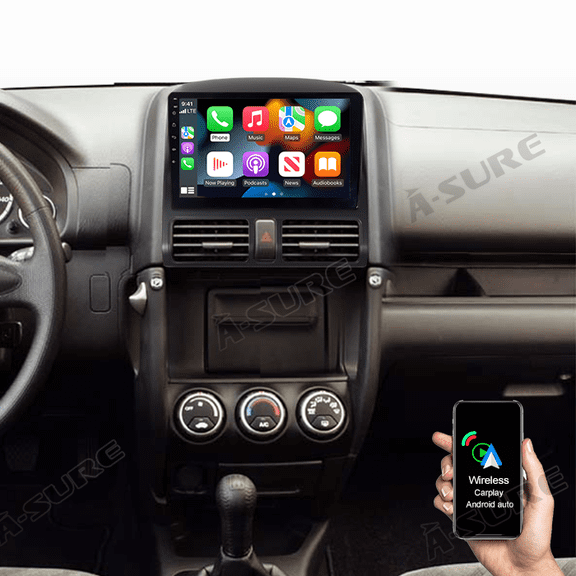 9" Android 14 Car Radio Stereo for Honda CR-V CRV II 2002-2006, Support Wireless CarPlay Android Auto GPS Navi WiFi Bluetooth SWC DSP FM RDS 2+32GB