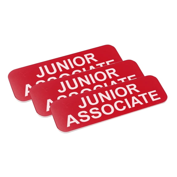 Junior Associate 1 x 3" Name Tag, Red (3 Pack)