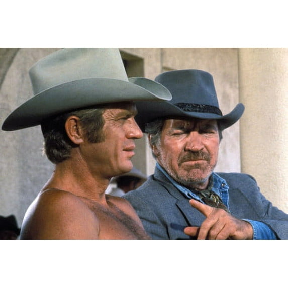 Junior Bonner Steve Mcqueen Hunky bare chested with Robert Preston 24x36 Poster