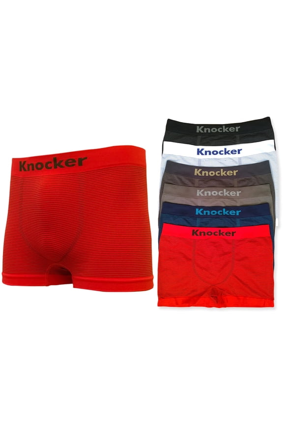 Junior Boy Seamless Boxer Briefs, Boyshorts Panty, Solid Multi Colors, One Size, 6-Pack