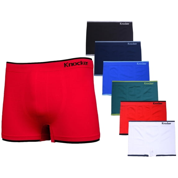 Junior Boy Seamless Boxer Briefs, Boyshorts Panty, Solid Multi Colors, One Size, 6-Pack