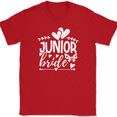 thumbnail image 1 of Junior Bride T-Shirt Wedding Party Groom Event Group Gift Text Tee - Red, 3XL, 1 of 1
