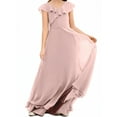 thumbnail image 1 of Junior Bridesmaid Dresses Chiffon Flower Girl Dress Girls Spaghetti Straps Party Pageant Gown -Dusty rose-14Y, 1 of 8