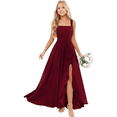 thumbnail image 1 of Junior Bridesmaid Dresses for Girls Formal Dress with Spaghetti Straps High Slit Skirt Elegant Teen Dresses Perfect for Weddings Parties Burgundy-6Y, 1 of 6
