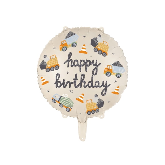 Junior Construction Trucks Round Foil Balloon