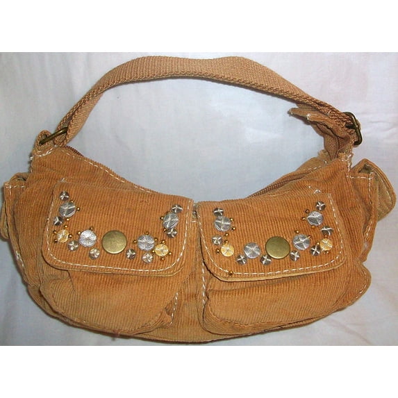 Junior Cor Dry Hobo Fashion Girls Hand Bag Beaded Mustard Yellow New