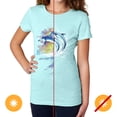 thumbnail image 1 of Junior Crew Tee - Watercolor Dolphins-Ice Blue by DelSol for Women - 1 Pc T-Shirt (2XL), 1 of 3