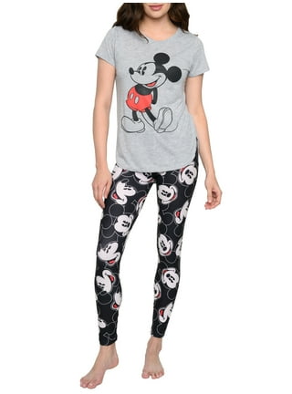 New Womens Mickey Mouse Yoga Leggings Disney Workout Pants (Black