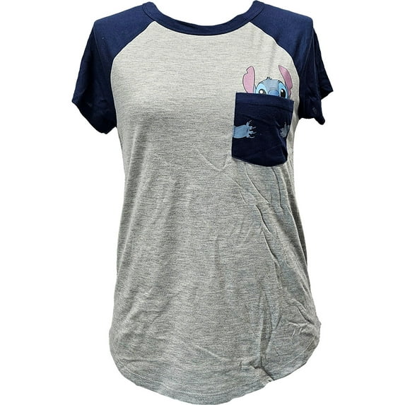 Disney Stitch Junior Pocket Fashion Tee, S-XL (Women's)