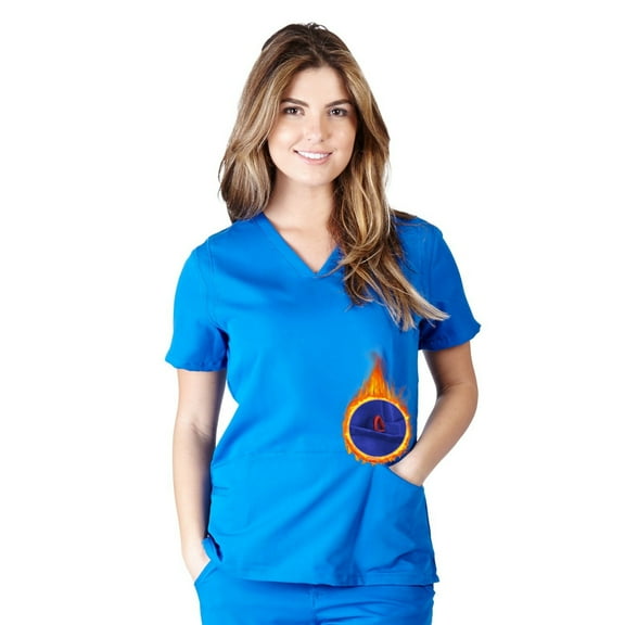 Junior Fit Super Soft, Medical Scrub Top, Premium Womans Junior Fit 2 Pocket Crossover Top 8118