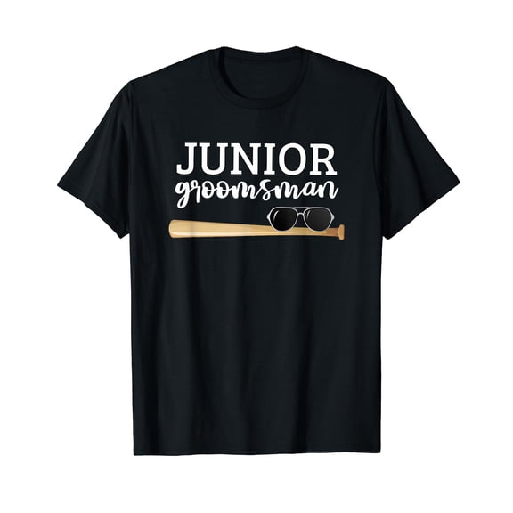 Junior Groomsman Baseball Bat Wedding Party Jr Boys Gift T-Shirt
