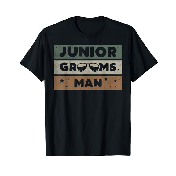 Junior Groomsmen Gifts For Boys Boys' Black Vintage Wedding T-Shirt
