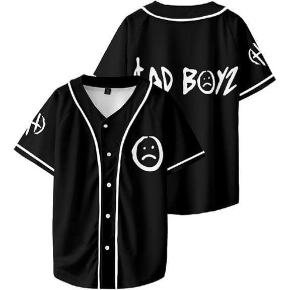 Junior H $AD Boyz Merch Baseball Jersey Unisex V-neck Button Short-sleeved Casual T-shirt