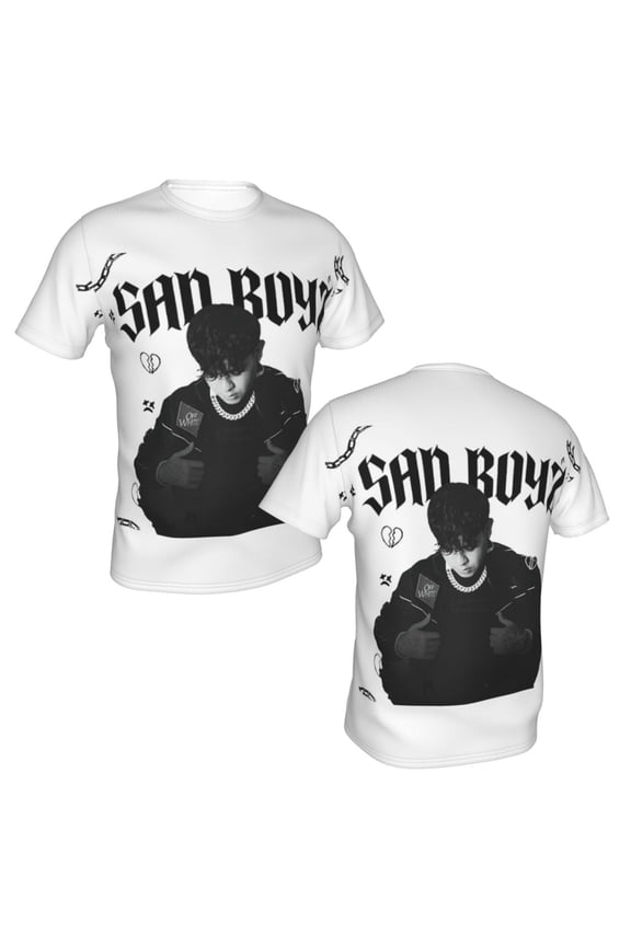 Junior H $Ad Boyz Unisex 3d Pattern Printed Short Sleeve T-Shirts Casual Graphics Tees Large