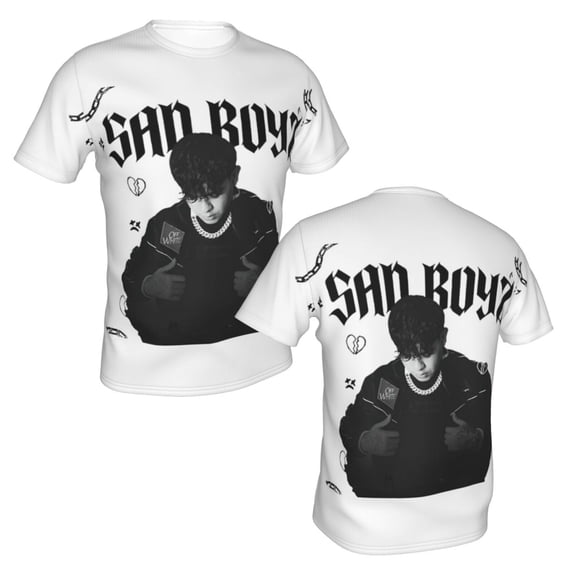 Junior H $Ad Boyz Unisex 3d Pattern Printed Short Sleeve T-Shirts Casual Graphics Tees Small