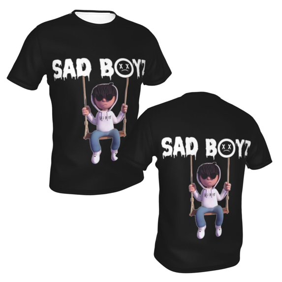 Junior H $Ad Boyz Unisex 3d Pattern Printed Short Sleeve T-Shirts Casual Graphics Tees Small