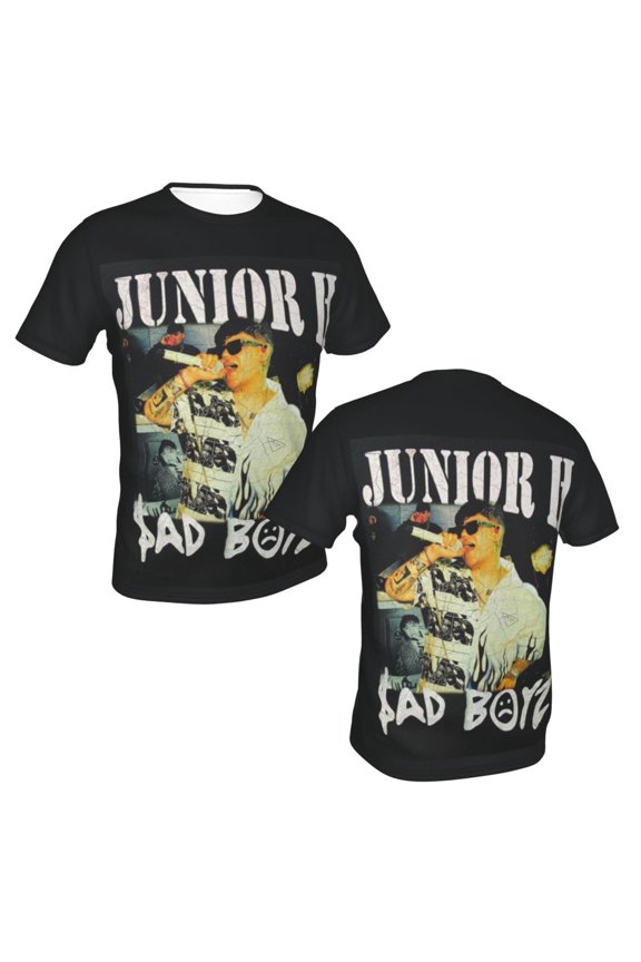 Junior H $Ad Boyz Unisex 3d Pattern Printed Short Sleeve T-Shirts Casual Graphics Tees Small
