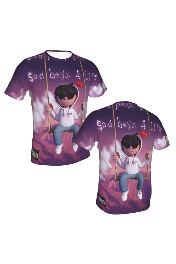 Junior H $Ad Boyz Unisex 3d Pattern Printed Short Sleeve T-Shirts Casual Graphics Tees Xx-Large