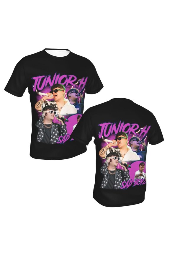 Junior H $Ad Boyz Unisex 3d Pattern Printed Short Sleeve T-Shirts Casual Graphics Tees Xx-Large