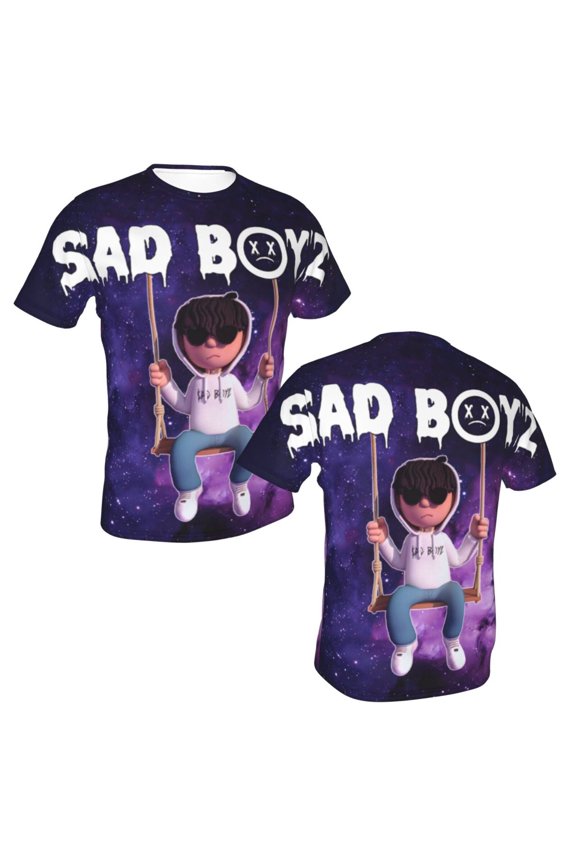 Junior H $Ad Boyz Unisex 3d Pattern Printed Short Sleeve T-Shirts Casual Graphics Tees Xx-Large