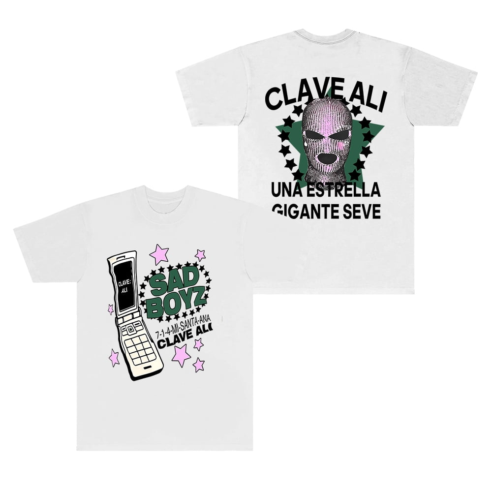 Junior H Clave Ali Tee Sad Boyz Tour Merch Women Men Fashion