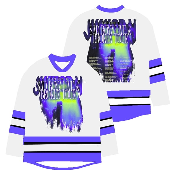 Junior H Merch 2025 Sad Boyz Tour Jersey V-Neck Sweatshirts Cosplay Women Men Fashion Winter Long Sleeve Y2K Top