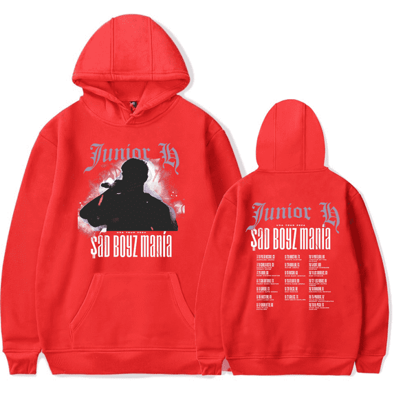 Junior H Merch Hoodie Sad Boyz Mania US Tour 2024 New Hoodies Rapper Fashion Unisex Pullover Sweatshirt Streetwear