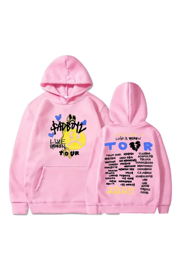 Junior H Merch Sad Boyz Live And Broken Tour Fashion Hoodie, Unisex, Long-Sleeve Casual Sweatshirt