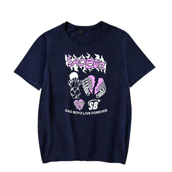 Junior H Merch Sad Boyz Live Forever Summer Unisex Short-sleeved T-shirt Fashion Printed Casual Stylish Design Y2K Tee